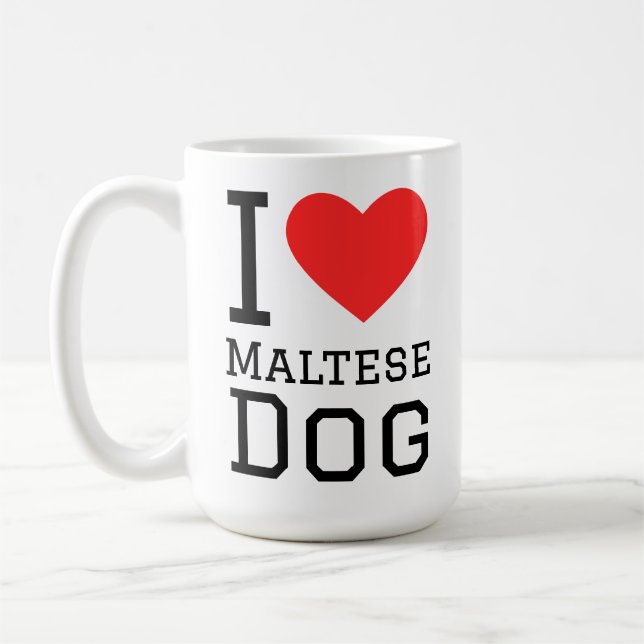 Jag älskar malteserhund  kaffemugg (Vänster)