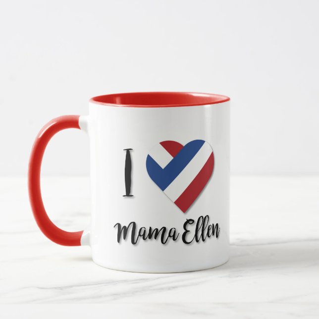 Jag älskar Mama Ellen med Nederländernas flagga Mugg (Vänster)