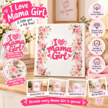 Jag älskar Mama Flicka Rosa Blommig Baby Shower Ko