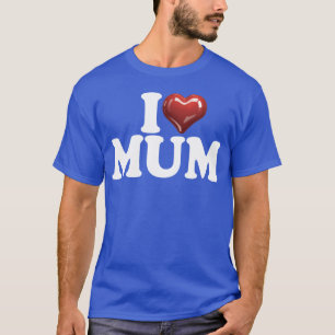 Jag älskar mamma glansig röd hjärta glad födelseda t shirt