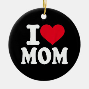 Jag älskar mamma julgransprydnad keramik