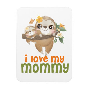 Jag älskar mamma och baby dovendykar som hänger på magnet