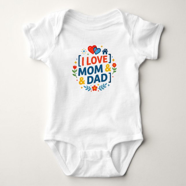 Jag älskar mamma och pappa (graviditetspresent för t shirt (Framsida)