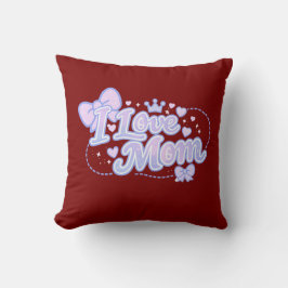 Jag älskar mamma – Pastell Kawaii-design Kudde