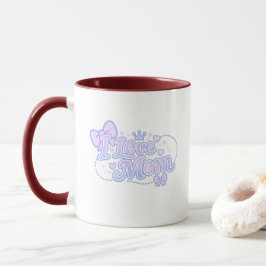 Jag älskar mamma – Pastell Kawaii-design Mugg