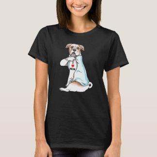 Jag älskar mamma tatuering Amerikansk Bulldog Mamm T Shirt