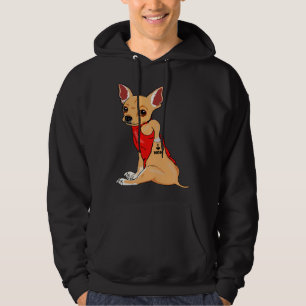 Jag älskar mamma tatuering Chihuahua hund kvinnor Hoodie