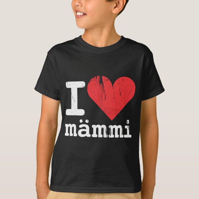 Jag älskar Mämmi Barn Mörk T-shirt (Framsida)