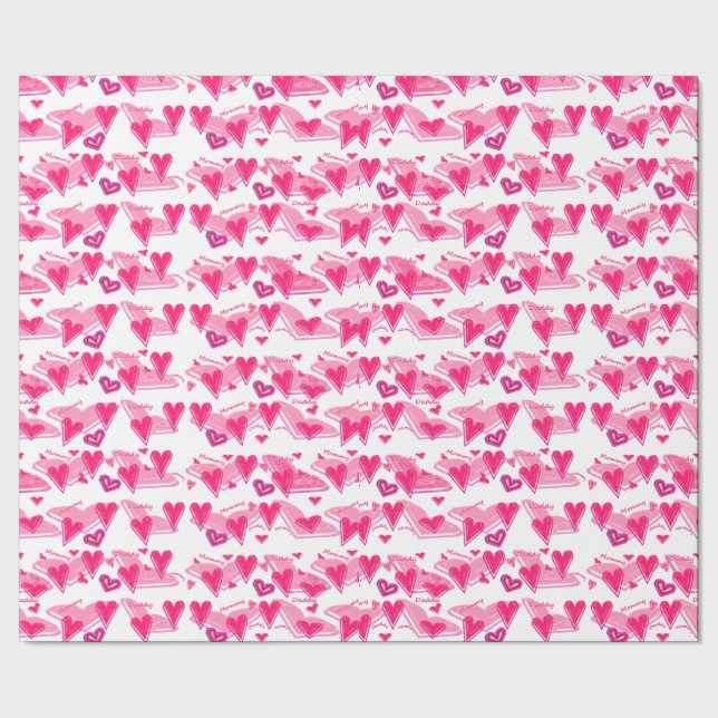 Jag älskar mammor & pappan som slår in papper presentpapper (Seam)