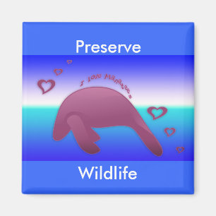 Jag älskar manateen magnet