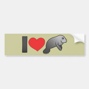 Jag älskar Manatees Bildekal
