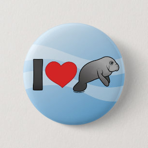 Jag älskar Manatees Knapp