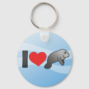 Jag älskar Manatees Nyckelring