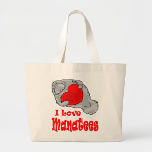 Jag älskar Manatees som totot hänger lös Jumbo Tygkasse