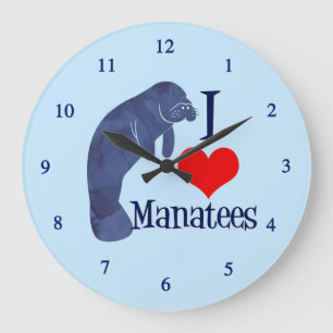 Jag älskar Manatees Stor Klocka
