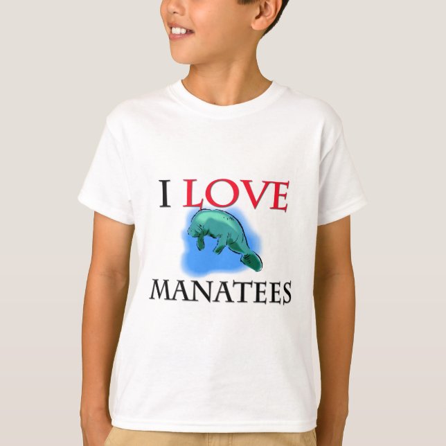 Jag älskar Manatees T-shirt (Framsida)