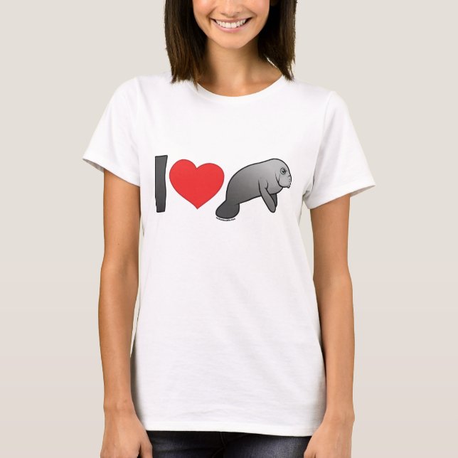 Jag älskar Manatees T-shirt (Framsida)