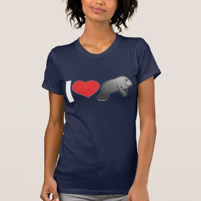 Jag älskar Manatees Tee Shirt (Framsida)