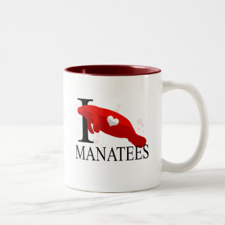 Jag älskar Manateesmuggar Två-Tonad Mugg