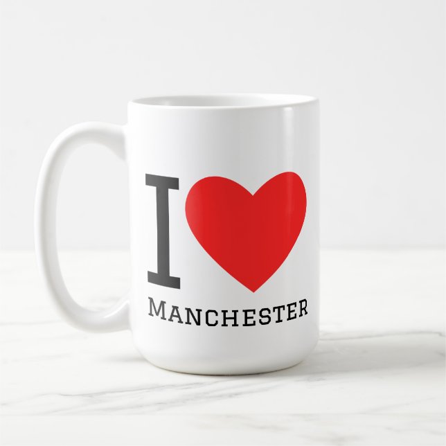 Jag älskar Manchester Kaffemugg (Vänster)