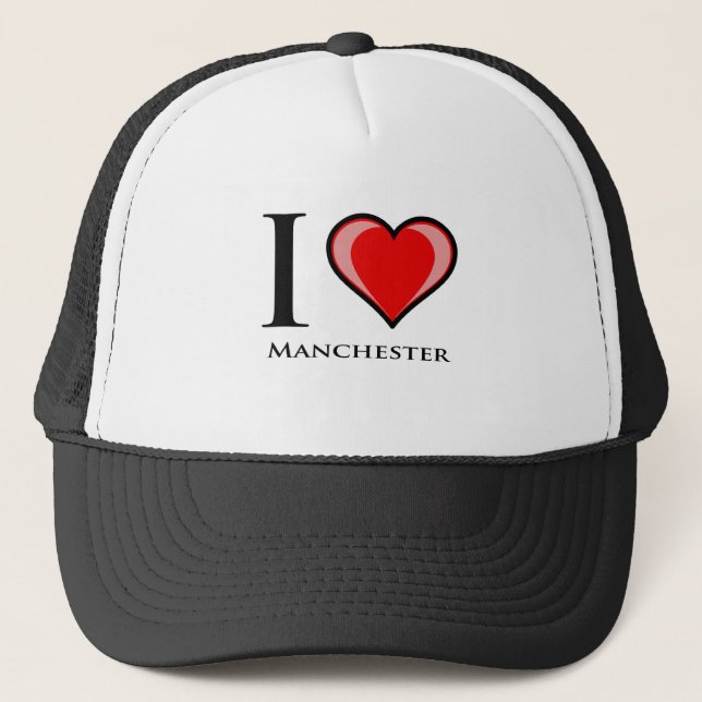 Jag älskar Manchester Truckerkeps (Framsida)