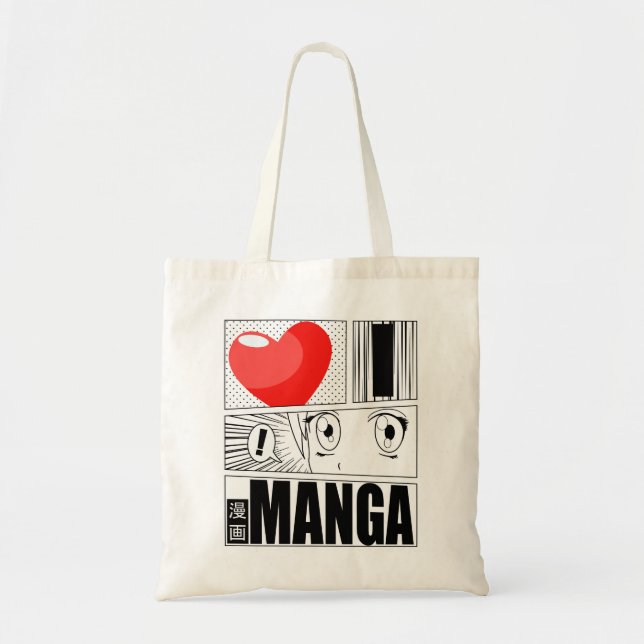 JAG ÄLSKAR MANGA-toto hänger lös Tygkasse (Framsidan)