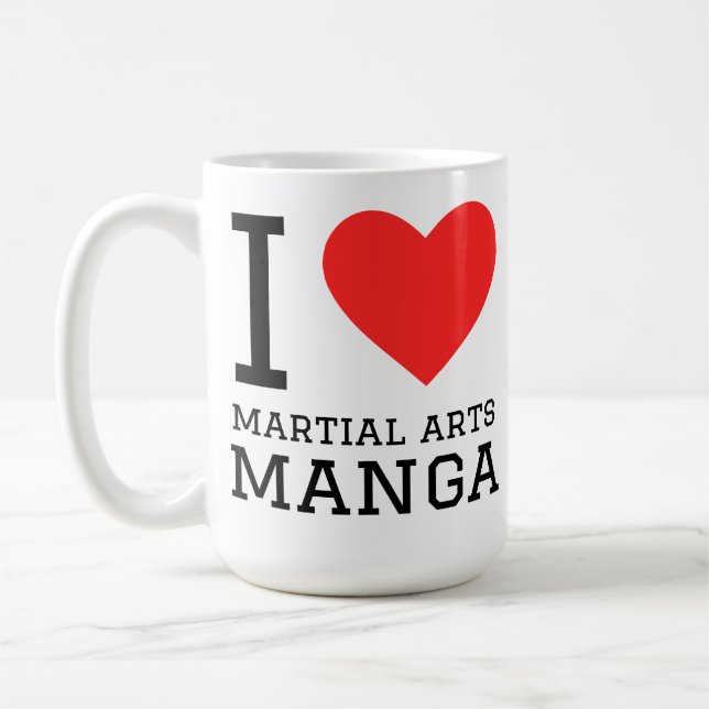 Jag älskar mangaserier om kampsport kaffemugg (Vänster)