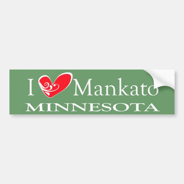Jag älskar Mankato Minnesota Bildekal (Framsidan)