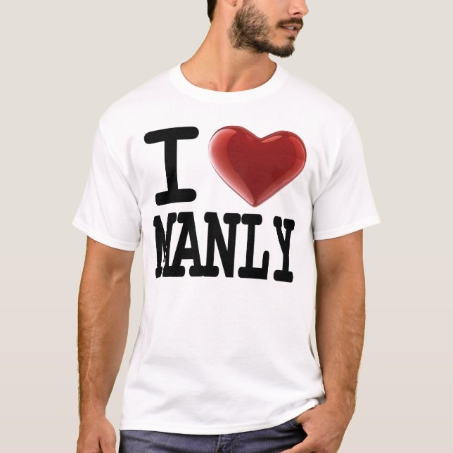 Jag älskar Manly T-shirt (Framsida)