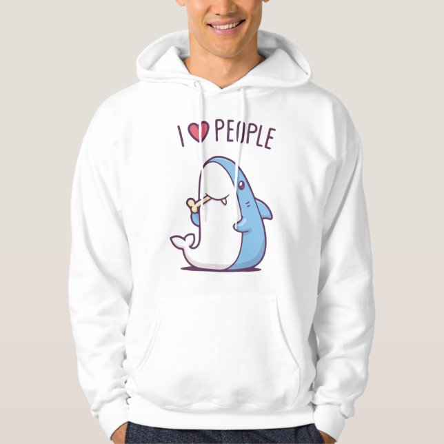 Jag älskar människor hoodie (Framsida)