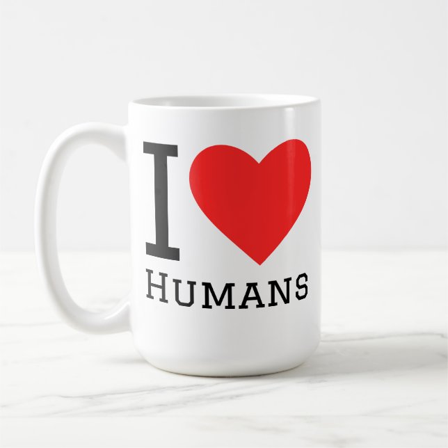 Jag älskar människor kaffemugg (Vänster)