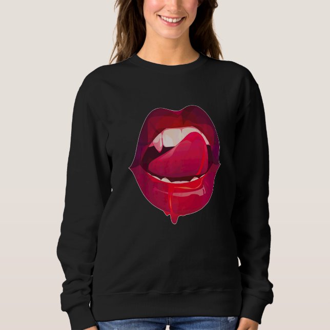 Jag älskar människor när de skriker Vampire Fangs  T Shirt (Framsida)