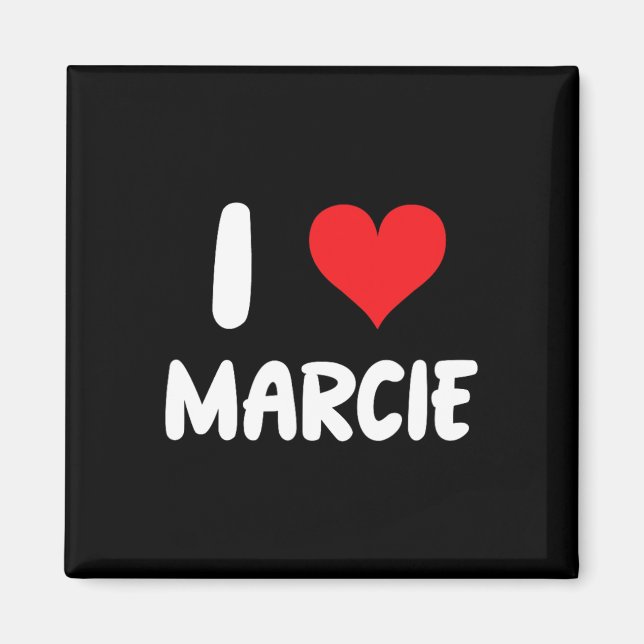 Jag älskar Marcie - Hjärta - Namn  Magnet (Framsidan)