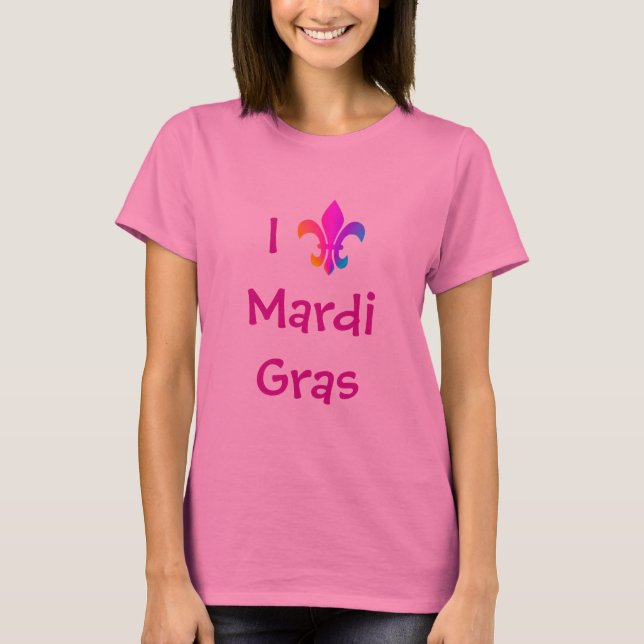 Jag älskar Mardi Gras T-Shirt (Framsida)