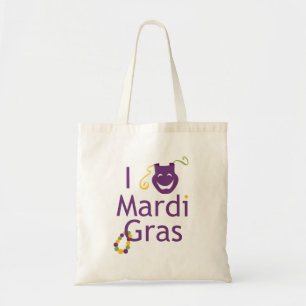 Jag älskar Mardi som Gras pryder med pärlor toto Tygkasse