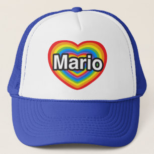Jag älskar Mario. Jag älskar dig Mario. Hjärta Keps