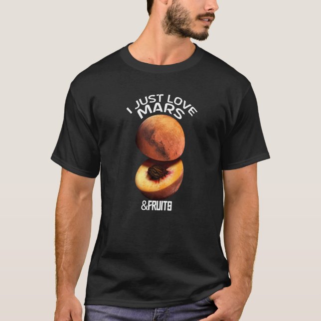 Jag älskar Mars & Frukter För Astronom Röda Plan T Shirt (Framsida)