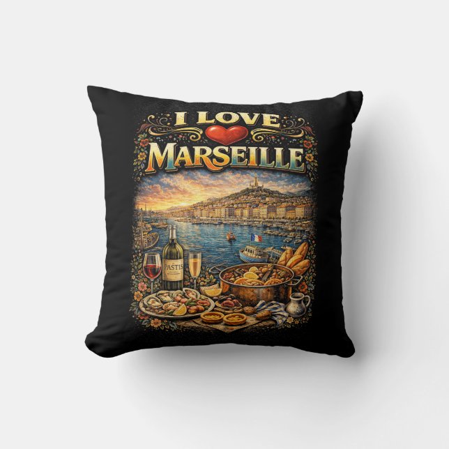 Jag älskar Marseille Kudde (Framsida)