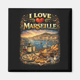 Jag älskar Marseille Magnet