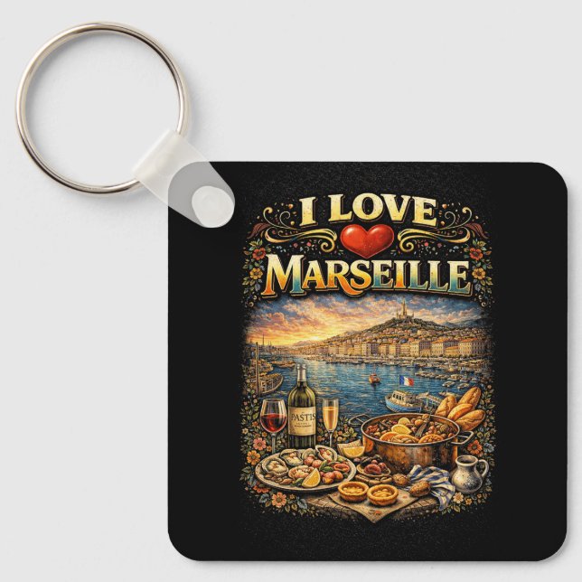 Jag älskar Marseille Nyckelring (Framsida)