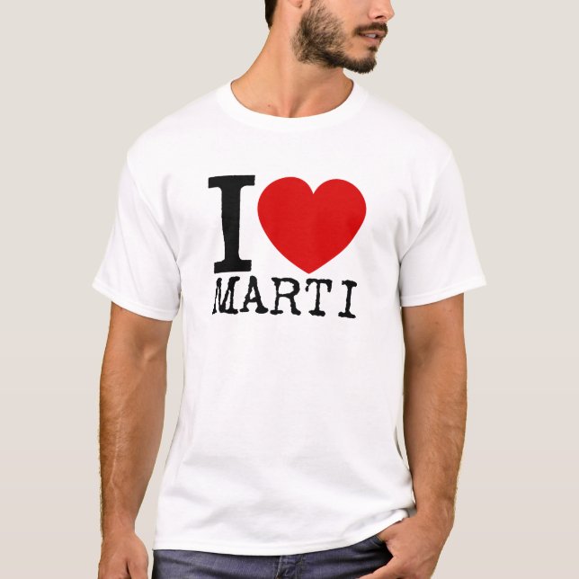 Jag älskar Marti (svarten) T-shirt (Framsida)