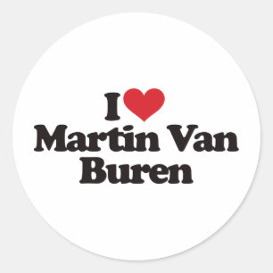 Jag älskar Martin Van Buren Runt Klistermärke