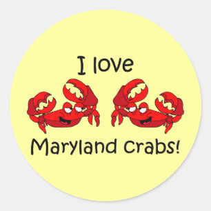 Jag älskar maryland krabbor! runt klistermärke