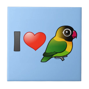Jag älskar maskerade Lovebirds Kakelplatta