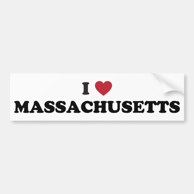 Jag älskar Massachusetts Bildekal (Framsidan)