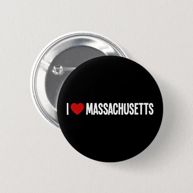 Jag älskar Massachusetts • Jag älskar Massachusett Knapp (Framsida & baksida)
