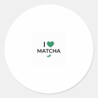 Jag älskar Matcha grönt te minimalism  Runt Klistermärke