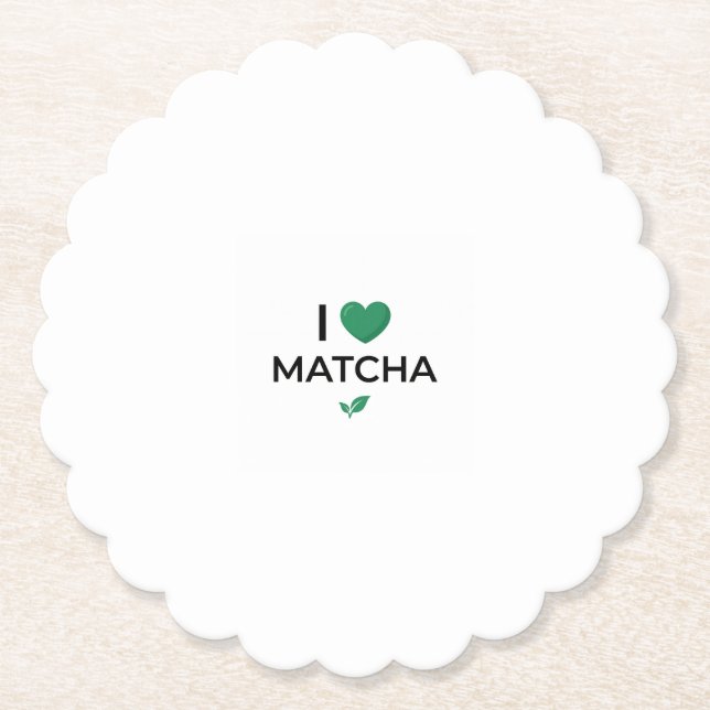 Jag älskar Matcha Grönt Te Minimalist  Underlägg Papper (Framsida)