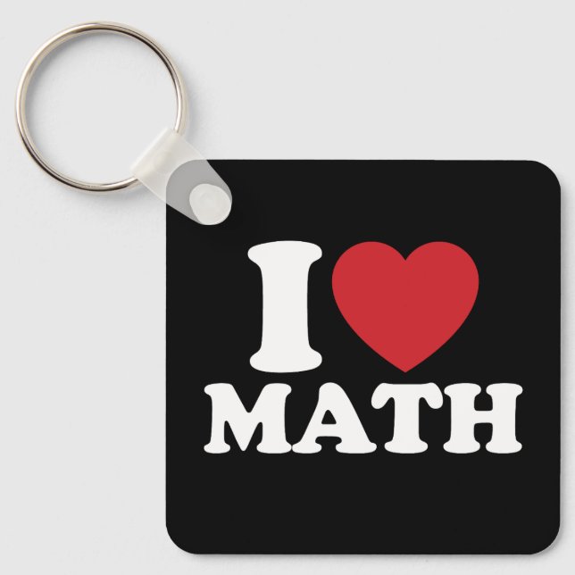 Jag älskar matematik jag älskar groovy retro nyckelring (Framsida)