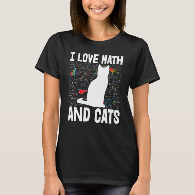 Jag älskar matematik & katter  Småbarn Mathletics  T Shirt (Framsida)